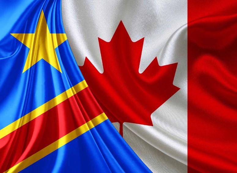 drapeau de la RDC et du Canada ensemble